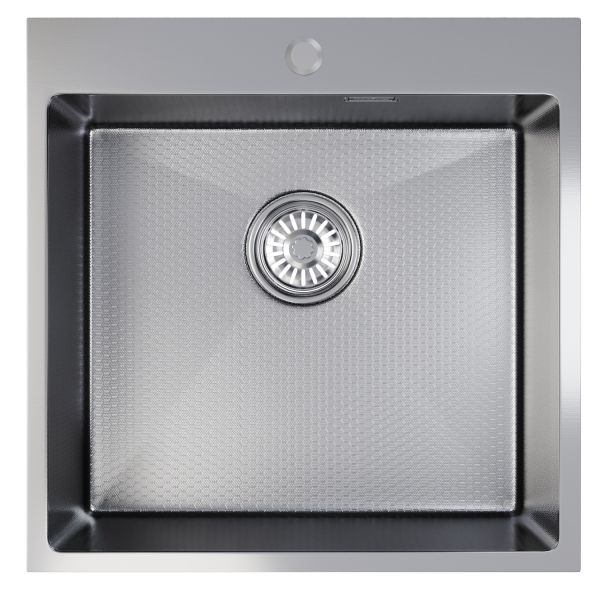 Мойка настол.монтаж 50х50 (2,0) вып 3 1/2  MIXLINE PRO 20см с сифоном (сатин НАНО декор)
