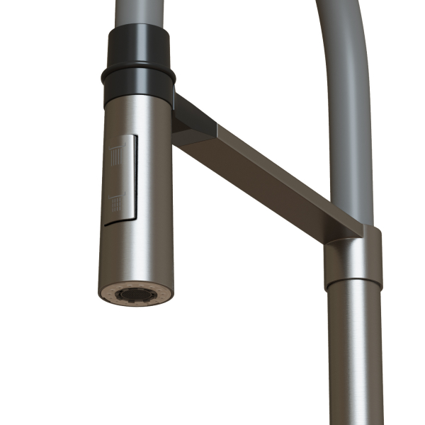 Смеситель для кухни 35k MIXLINE MLSS-0402 серый гибкий излив магнит, п/гайку САТИН