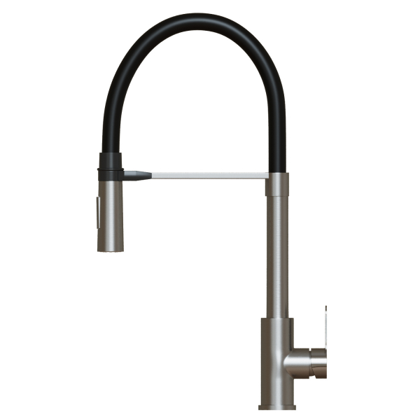 Смеситель для кухни 35k MIXLINE MLSS-0402 черный гибкий излив магнит, п/гайку САТИН