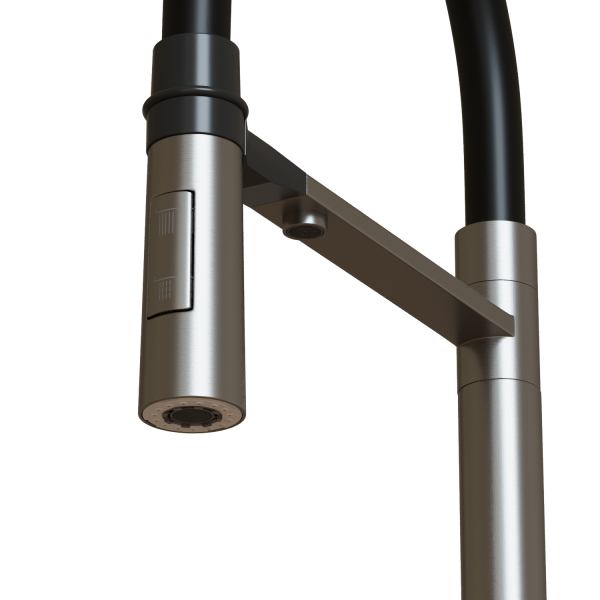 Смеситель для кухни 35k MIXLINE MLSS-0401 ЧЕРНЫЙ гиб. излив магнит, подкл.к фильтру, п/гайку САТИН